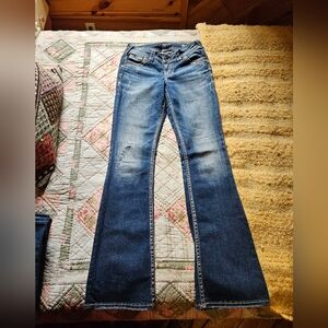 Silver Jeans Suki Low-Rise Jeans in Dark Blue Wash